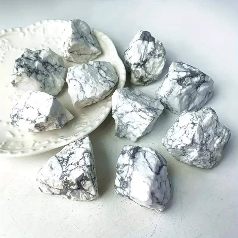 Natural Howlite Crystal And Gem Raw Stone Healing Crystal Stone Home