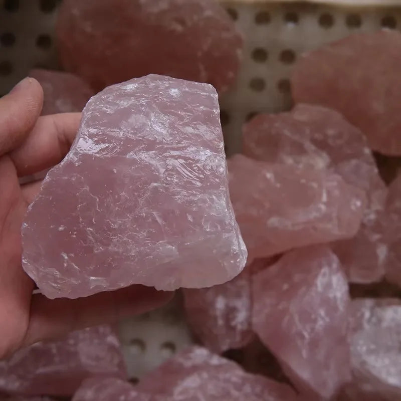100% Natural Rose Quartz Stone Raw Crystals Stones Healing Mineral