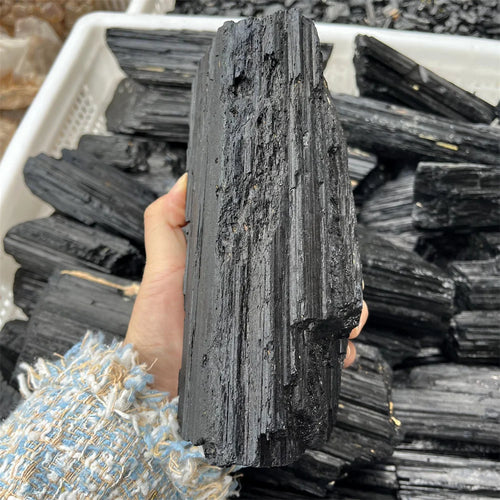 10-1000g Natural Black Tourmaline Gravel Raw Gemstone Mineral Specimen