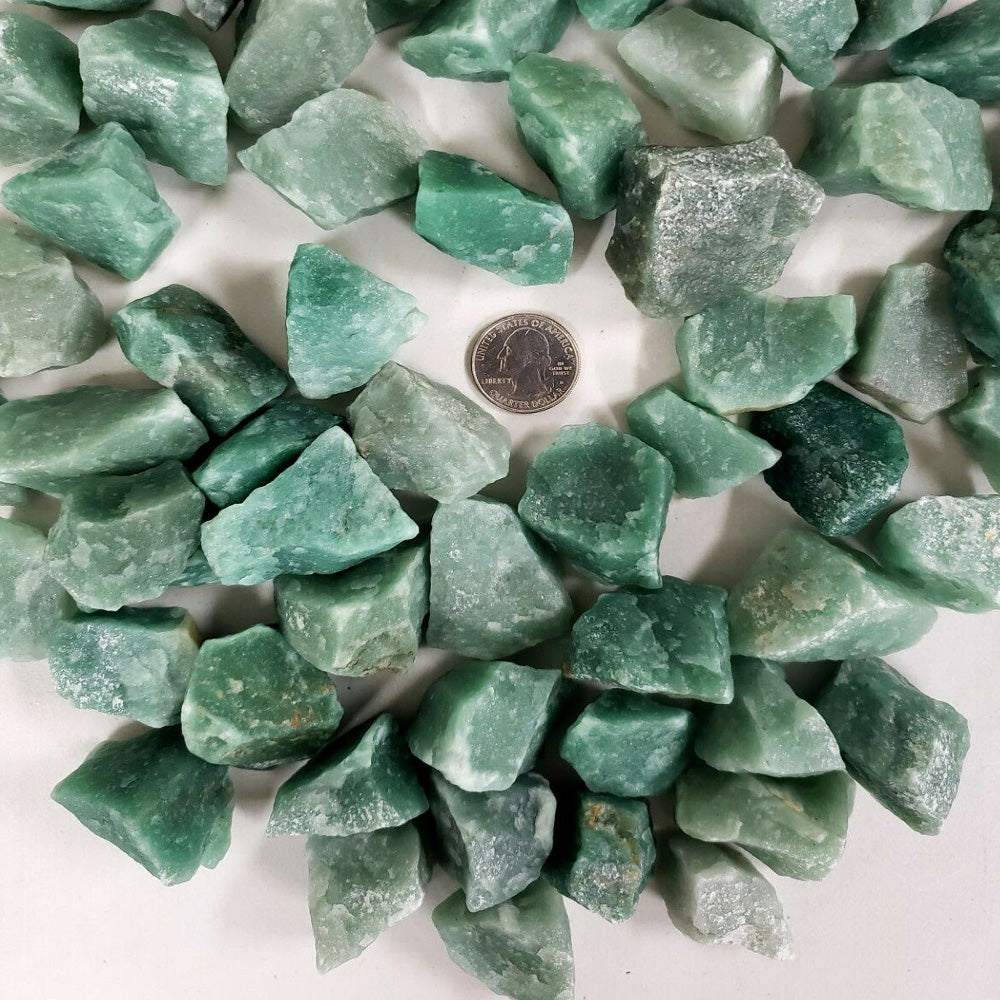 Natural Green Aventurine Crystal Quartz Raw Rough Tangling Jade