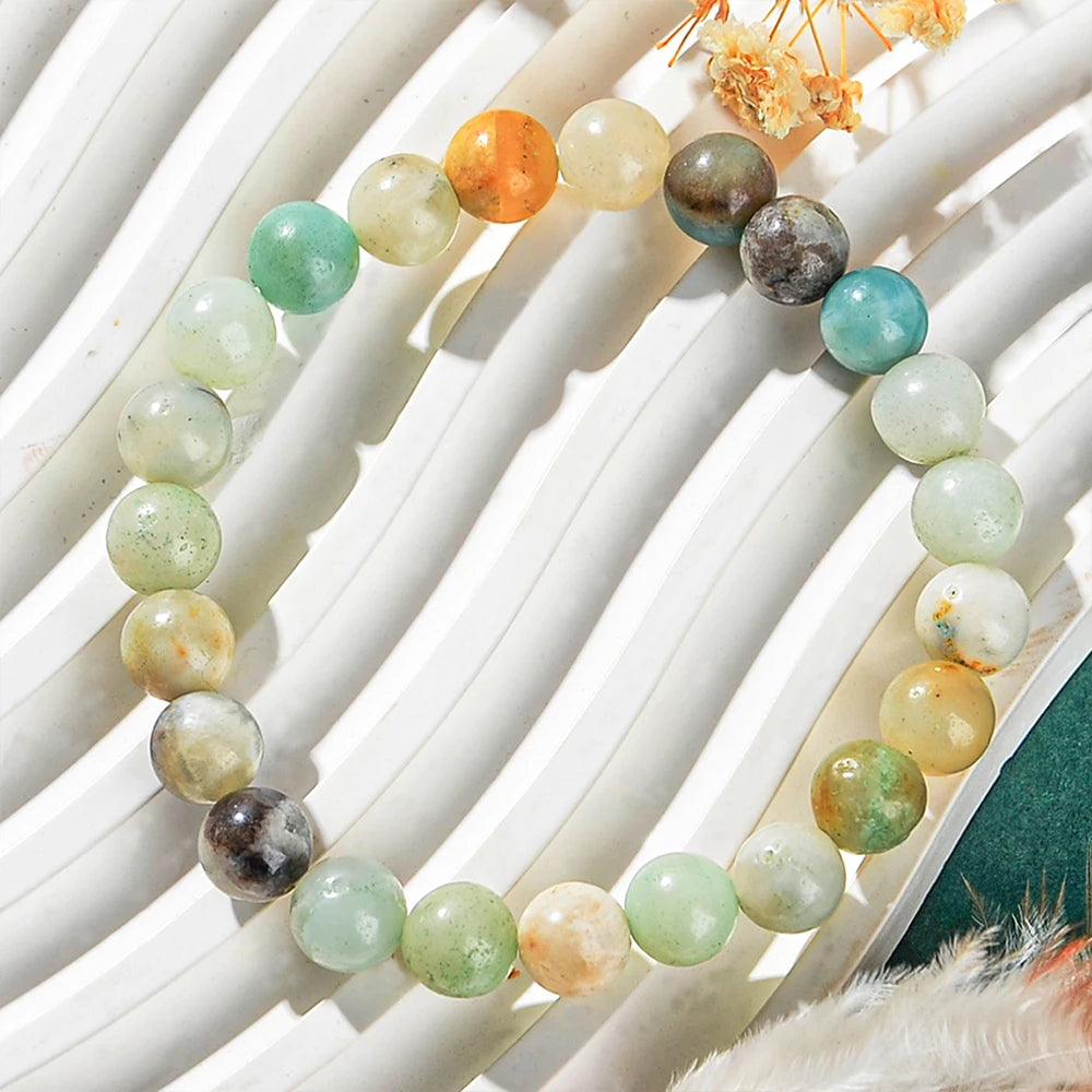 1 Piece of Depression Healing Crystal Bracelet. Dendritic Agate.