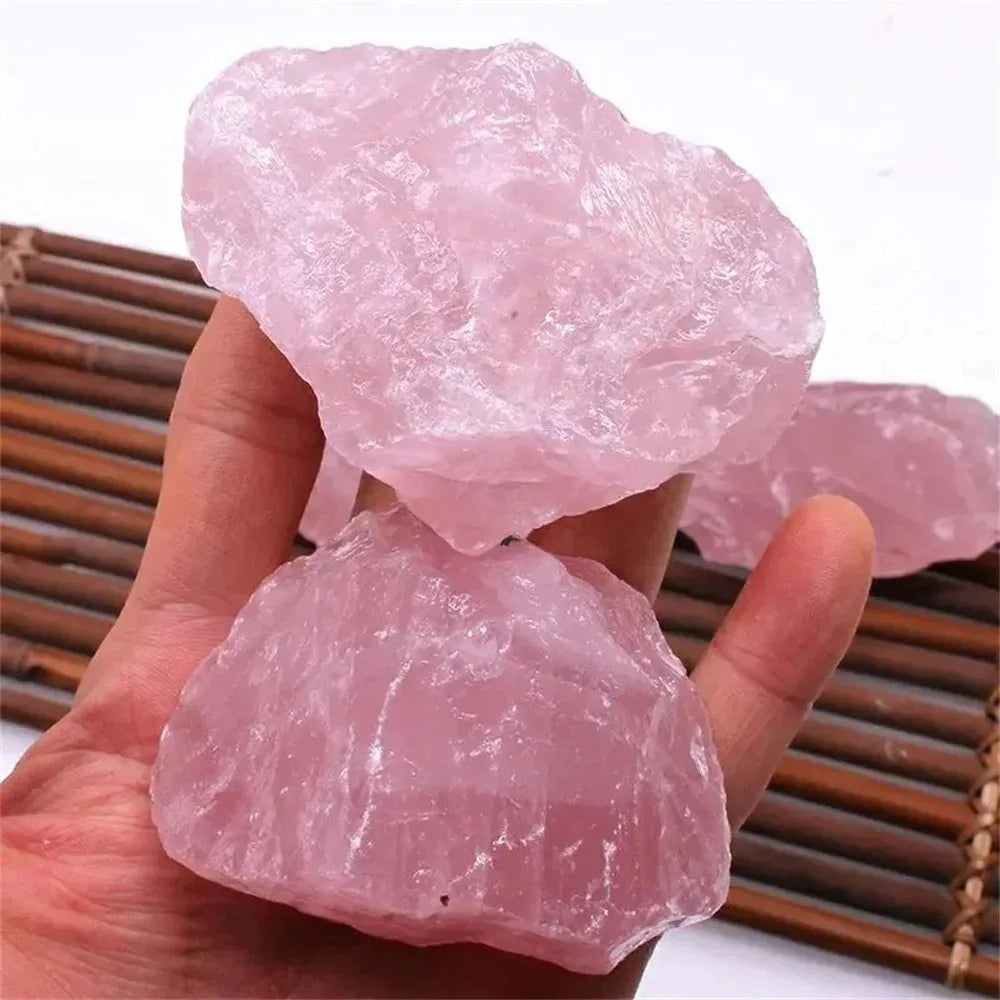 100% Natural Rose Quartz Stone Raw Crystals Stones Healing Mineral