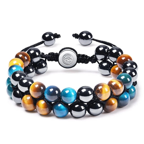 Triple Protection Bracelet 8mm Beads Bracelet Tigers Eye Black